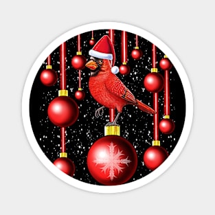 Red Cardinal bird merry Christmas Magnet